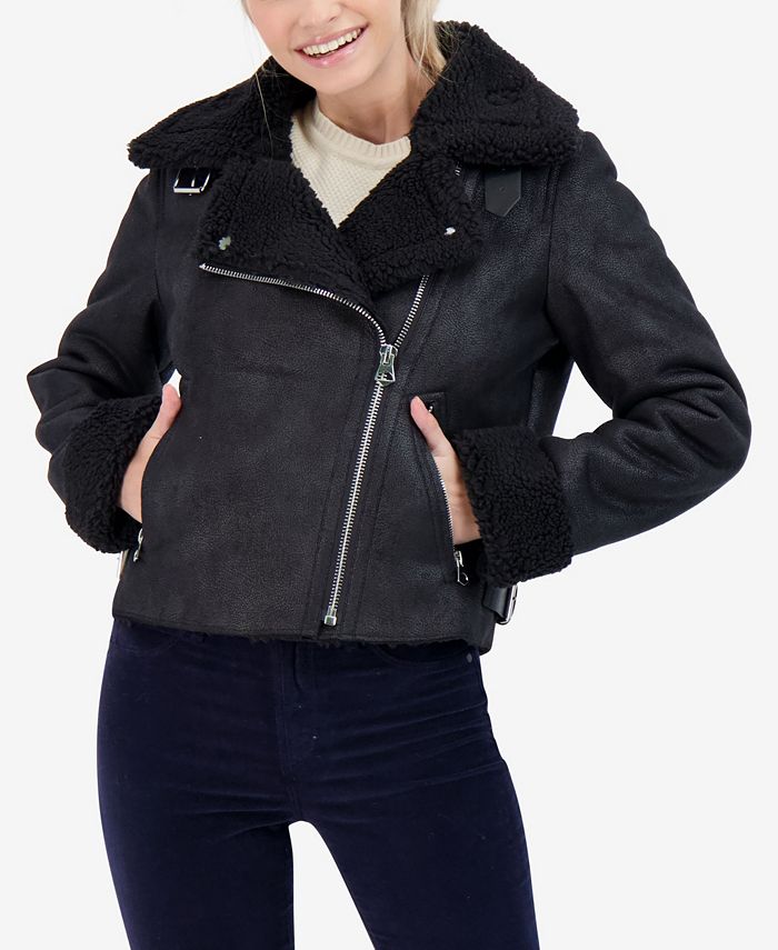 Casaco de pele sintética Sebby Junior's Moto, preto, tamanho grande