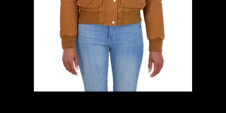 Jaqueta bomber com capuz e acabamento falso Sebby Junior's marrom, tamanho pequeno