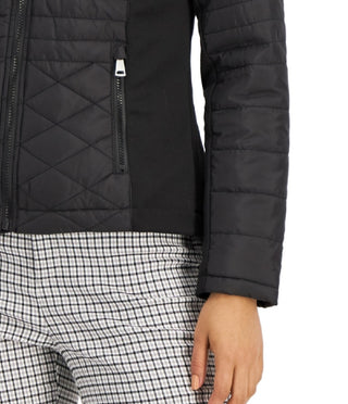 Capa de chuva acolchoada com capuz Sebby Junior, preta, tamanho X-S