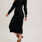Bluivy - Women's V Neck Ribbed Knit Sweater Midi Dress