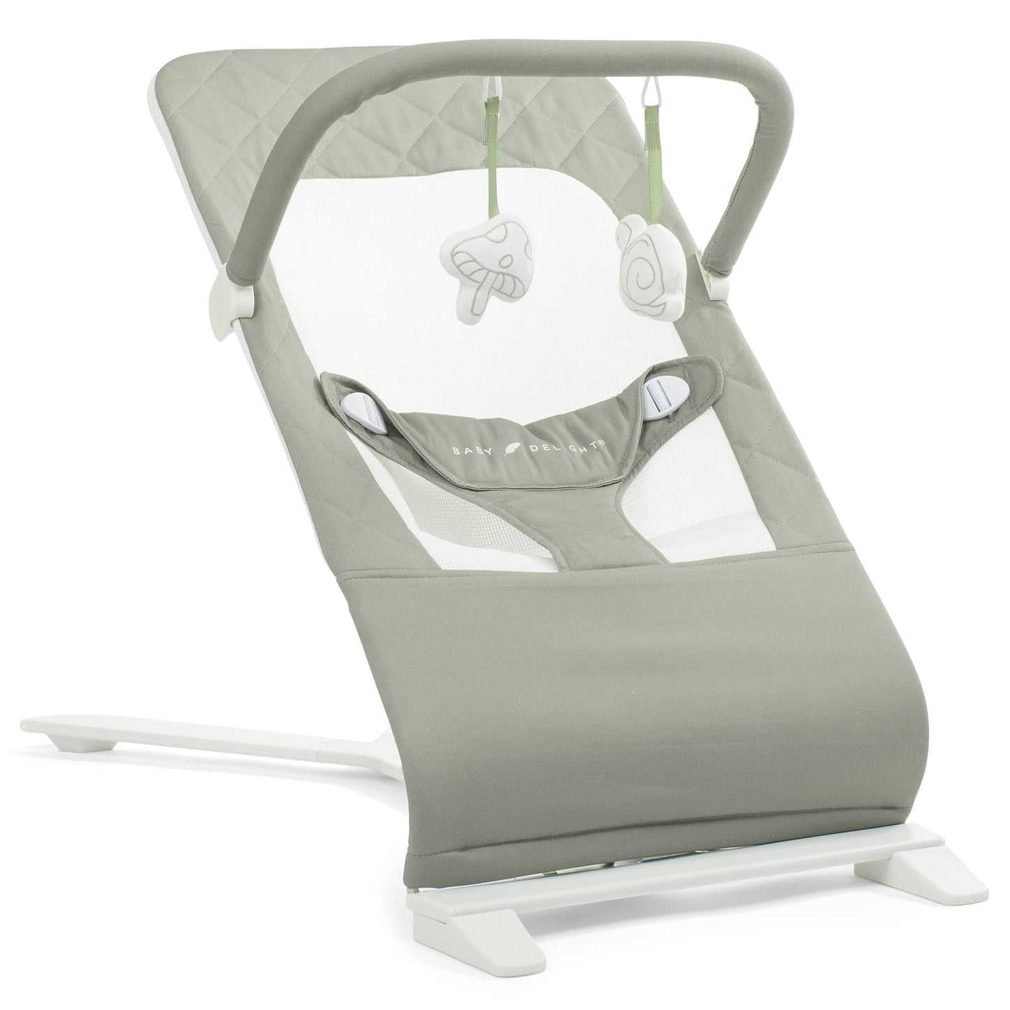 Baby Delight Alpine Deluxe Portable Baby Bouncer  Infant  06 Months  100 GOTS Certified Organic Cotton Fabric  Organic Sage