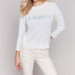 Charlie B - Denim Patch Cotton Sweater