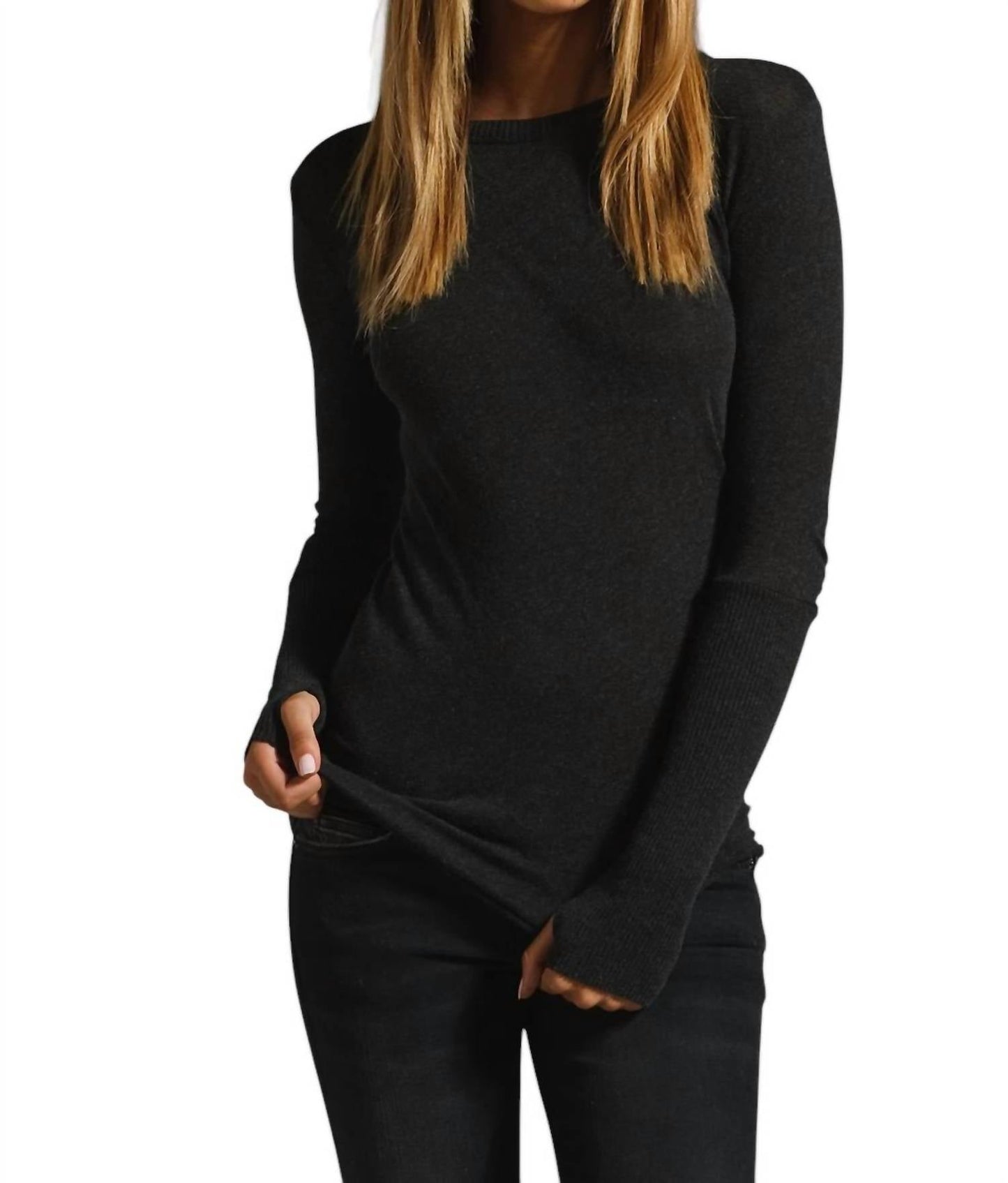 Enza Costa - Cashmere Cuffed Crew Neck Sweater