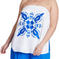 ELOQUII Women's Plus Size Embroidered Column Top - 26, Jet Stream