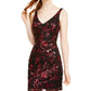 Sequin Hearts Womens Juniors V Neck Mesh Cocktail and Party Dress Black 3