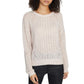 Sanctuary Womens Open Stitch Ribbed Trim Pullover Sweater Pink L