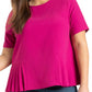 ELOQUII Women's Plus Size Pleated Hem Top - 14, Festival Fuchsia