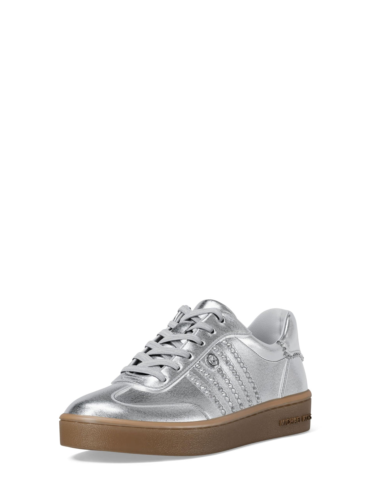 Michael Kors Womens Scotty Lace Up Sneaker Silver 7.5