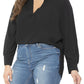 ELOQUII Women's Plus Size Mandarin Collar Tunic - 22, Black
