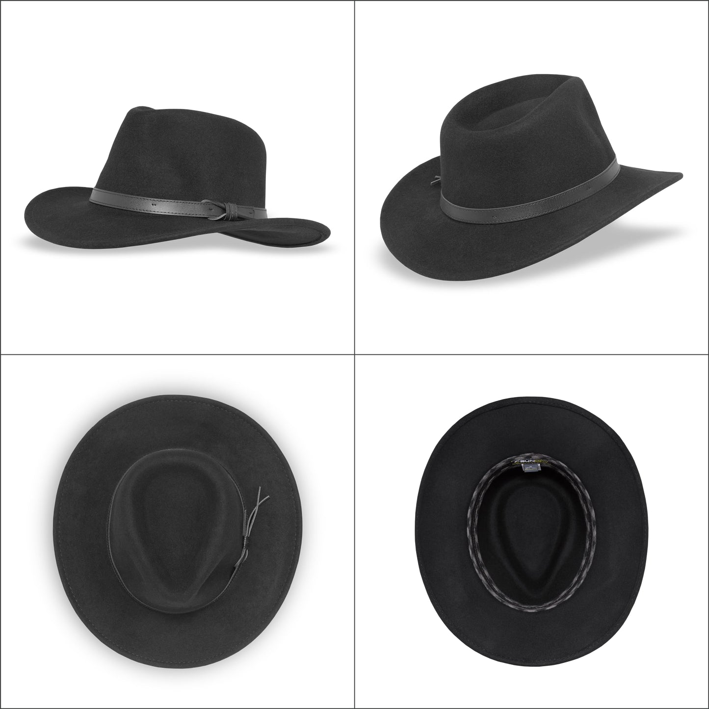 Men's Wool Felt Fedora Cowboy Hat - Walnut