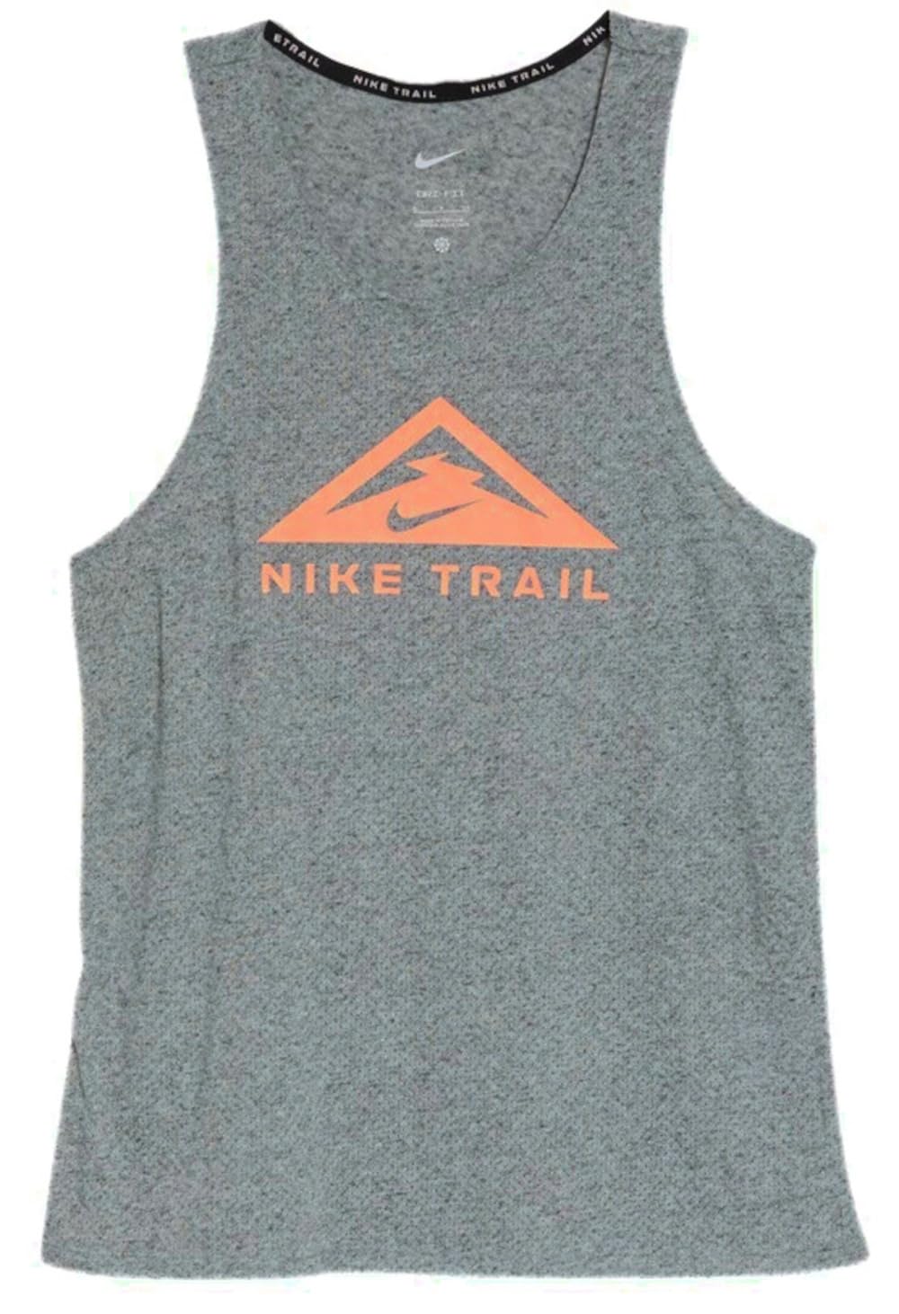 Nike Women's Dri-FIT Trail Running Tank DM7571-066 Dark Grey Heather/Orange Medium
