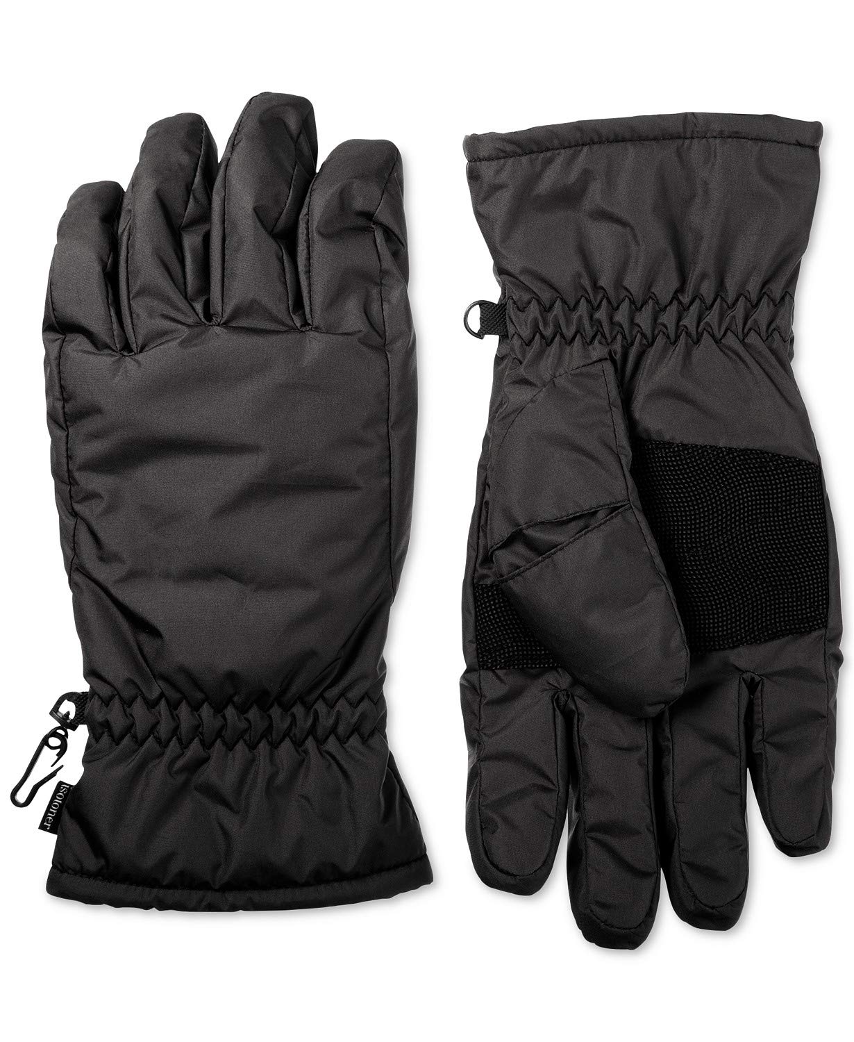 Isotoner Mens Cold Weather Waterproof Winter Gloves Black M