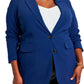 ELOQUII Women's Plus Size The 365 Semi Stretch Two Button Blazer - 22, Ocean Cavern