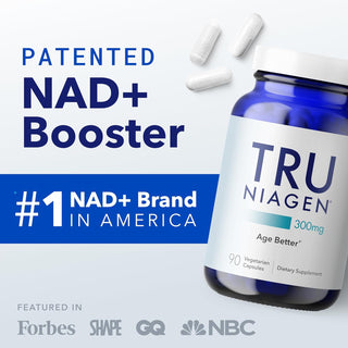 TRU NIAGEN Patented NAD+ Supplement for Anti Aging and Cell Regeneration, 300 mg Niagen, 90 Servings | Supports Cellular Energy, Brain, Muscle | Nicotinamide Riboside (NR) Take 1 Daily | 1 Bottle