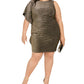 Vince Camuto Women's Dolman Sleeve Jewel Neck Above The Knee Cocktail Dress Yellow Size 14