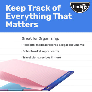 Bloco de notas para pasta de arquivo - Pacote com 12 