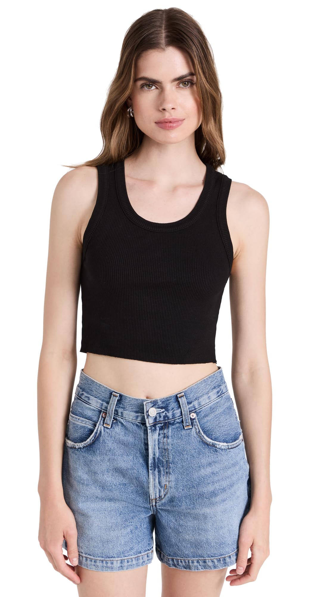 AGOLDE Womens Poppy Tank Black XS