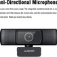 Webcam AUSDOM AF640 Full HD 1080p/30fps para videochamadas, foco automático e microfone