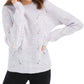 Hippie Rose Juniors' Marled Mock-Neck Sweater White Size Large