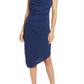 Vestido de coquetel Sam Edelman com decote canoa em azul marinho
