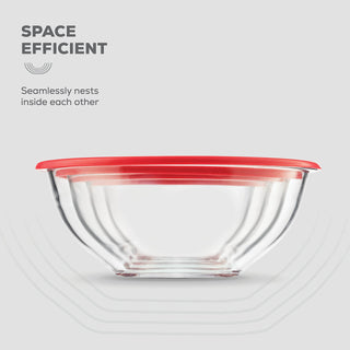 Tigelas de vidro para misturar com tampas - conjunto de 8 peças 