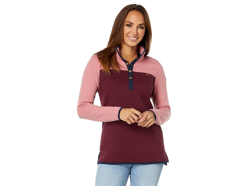LLBean Women's Quilted Sweatshirt Mock Neck Tunic