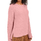 Hippie Rose Juniors' Textured High-Low Sweater Pink Size Medium