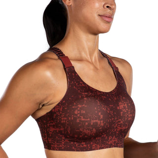 Brooks Women's High Impact Racerback Sports Bra - Copper Glitch Print