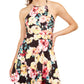 Speechless Womens Floral Halter Fit & Flare Dress Black 3