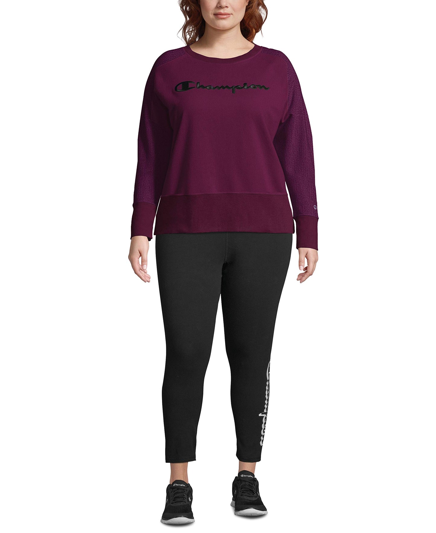 Champion Womens Plus Activewear Fitness Sweatshirt Purple 1X