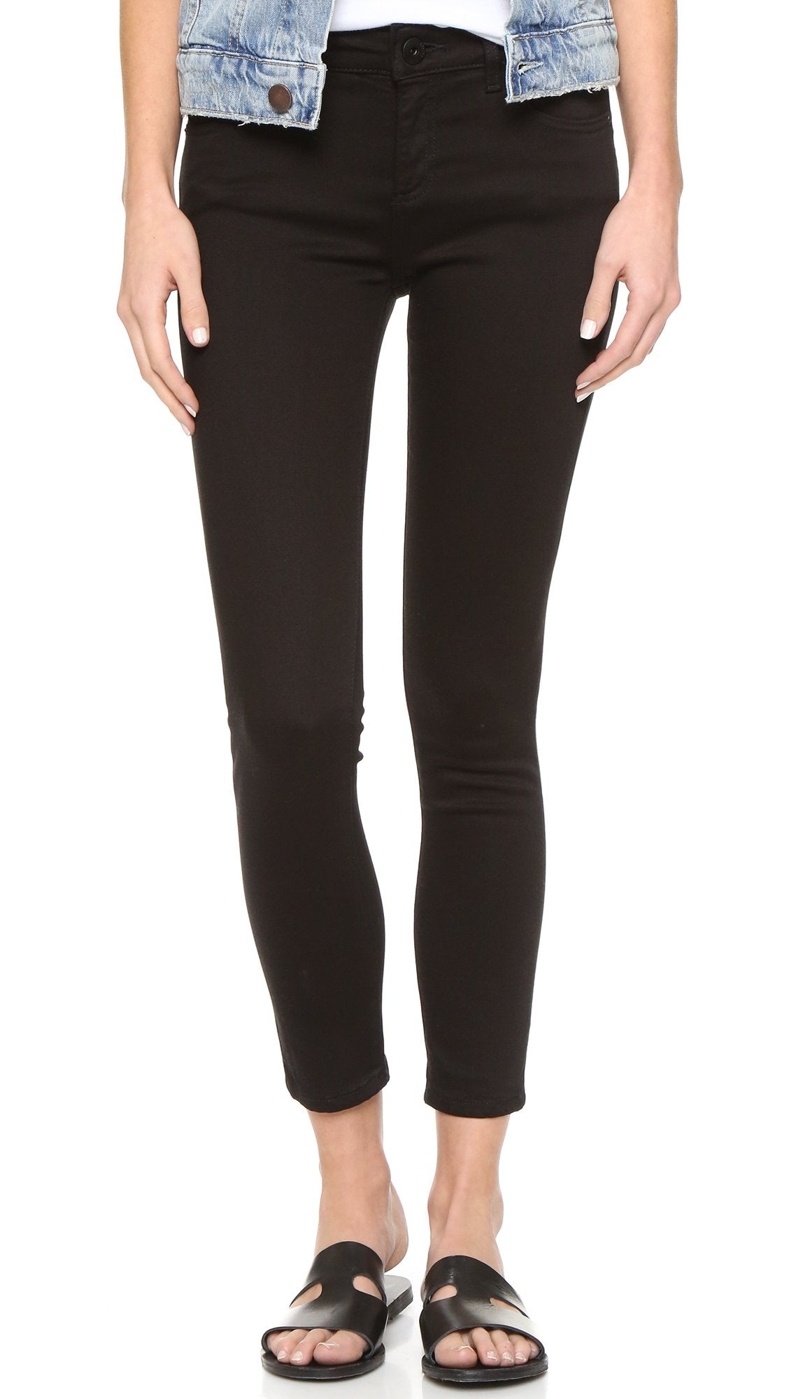 DL1961 Women's Florence Instasculpt Mid-Rise Skinny Fit Cropped Jean, Black, 26