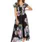 Adrianna Papell Women's Floral Printed Jumpsuit, Black Multi, 8