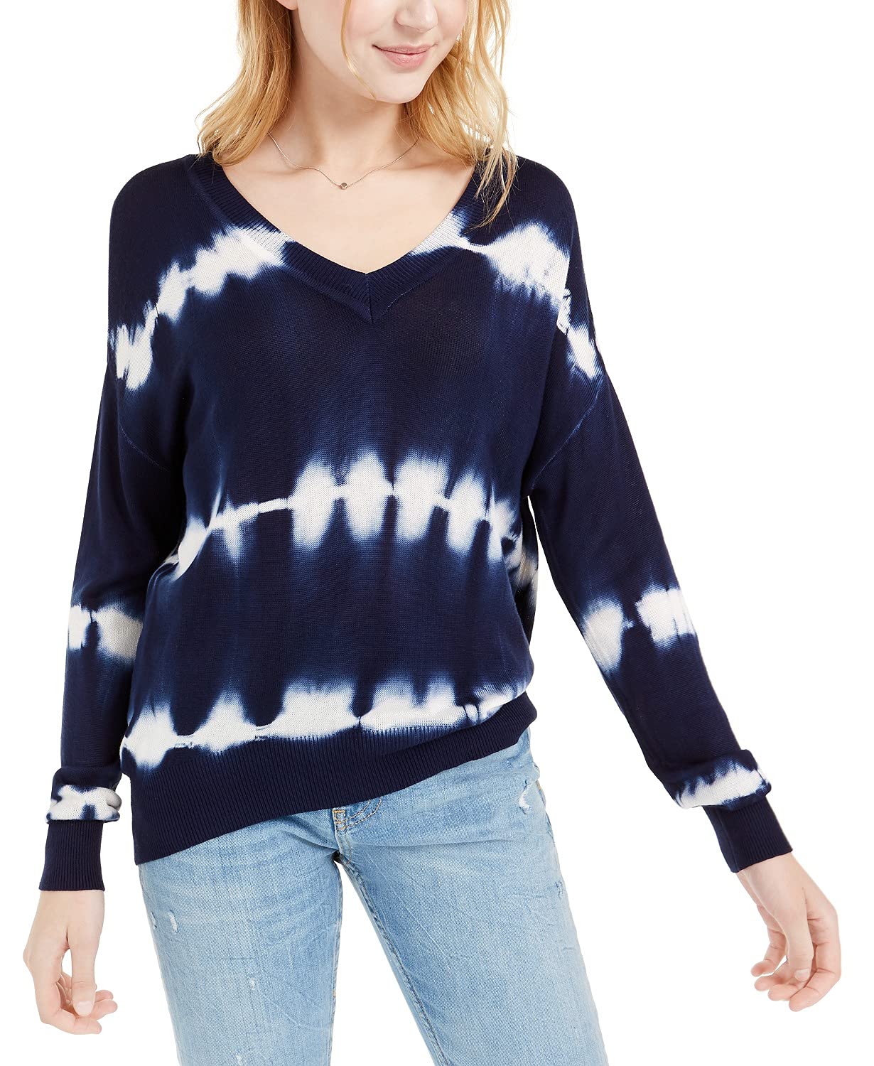 CRAVE FAME Juniors' Tie-Dyed Pullover Sweater S
