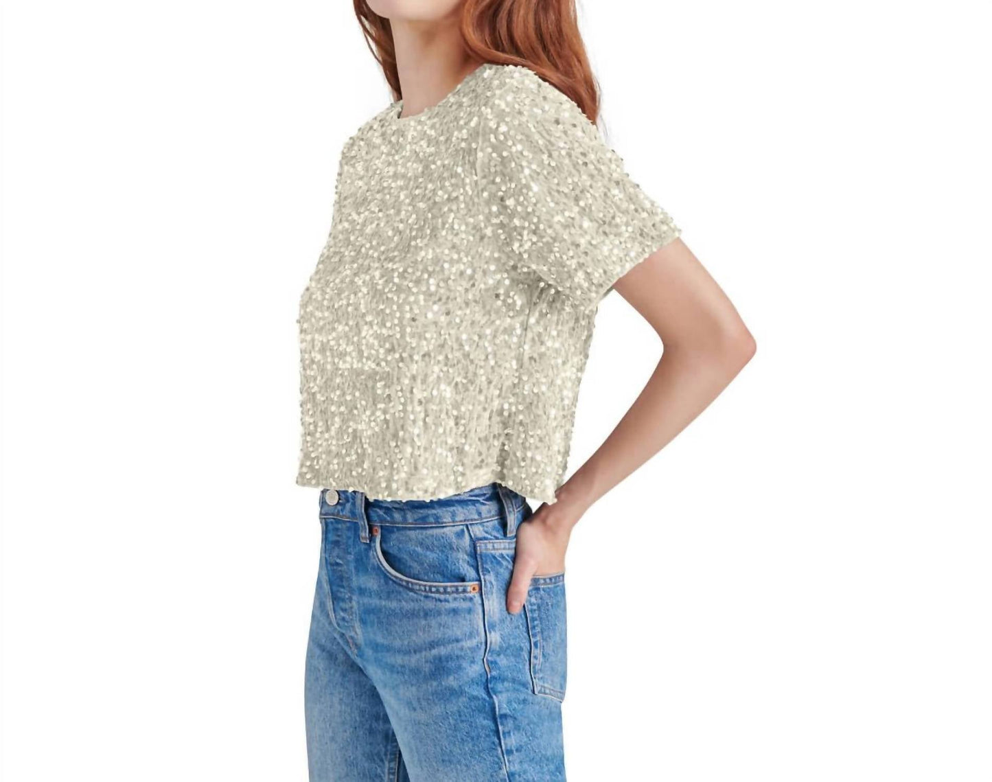 Steve Madden - Cressa Sequin Short Sleeve Top