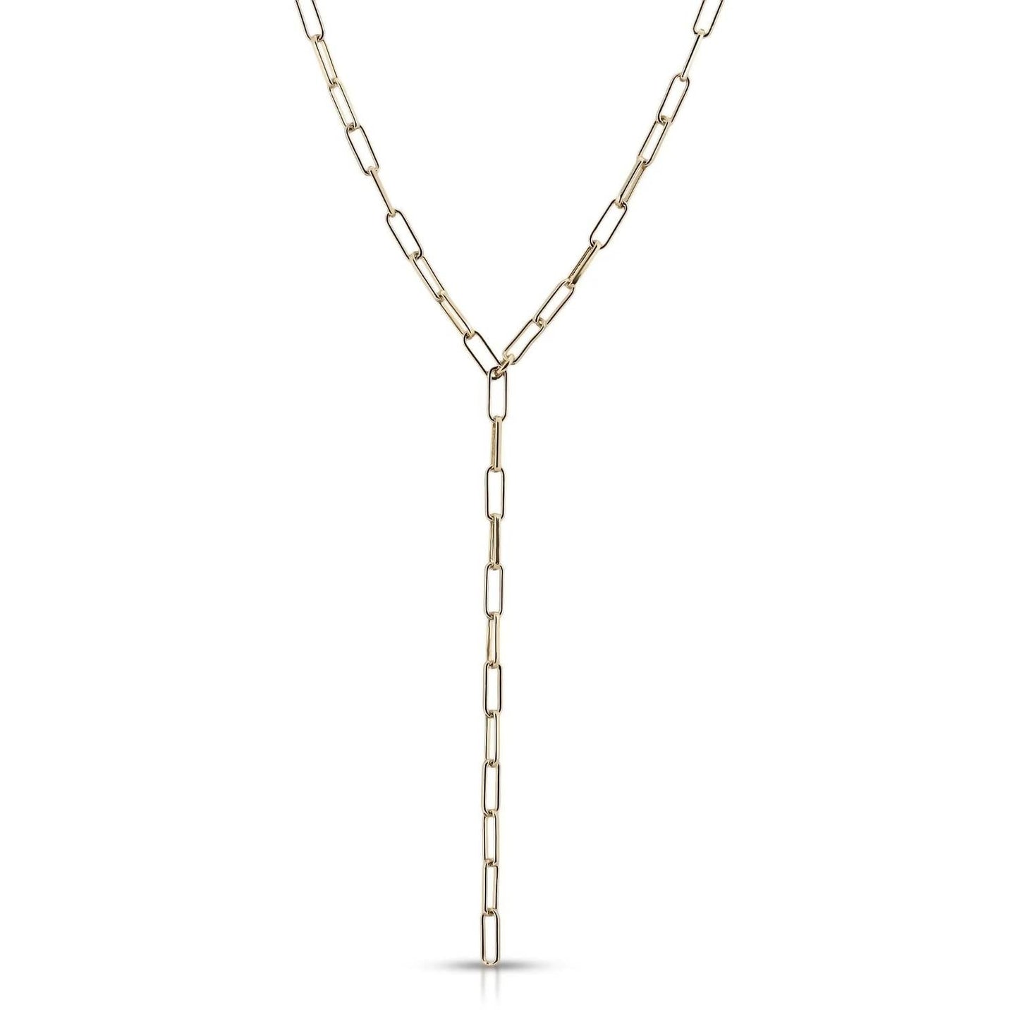 Eklexic - Women's Elongated Link Lariat Necklace