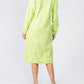 American Bazi - Chic Distressed Denim Button-up Dress
