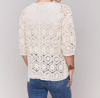 Charlie B - Cardigan com decote em V e manga 3/4