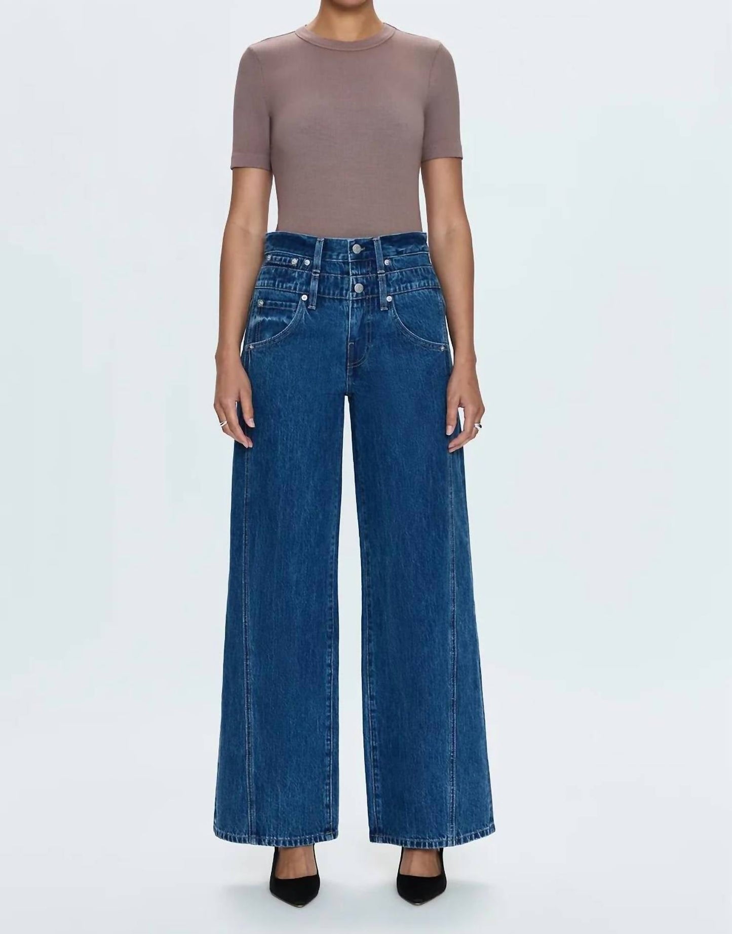 Pistola - Caleb Relaxed Stacked Waist High Rise Jean