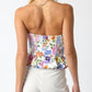 Olivaceous - Fiora Floral Corset Peplum Top