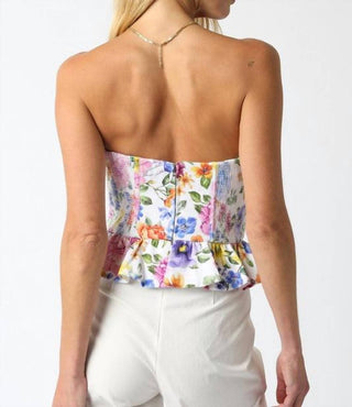 Olivaceous - Fiora Floral Corset Peplum Top