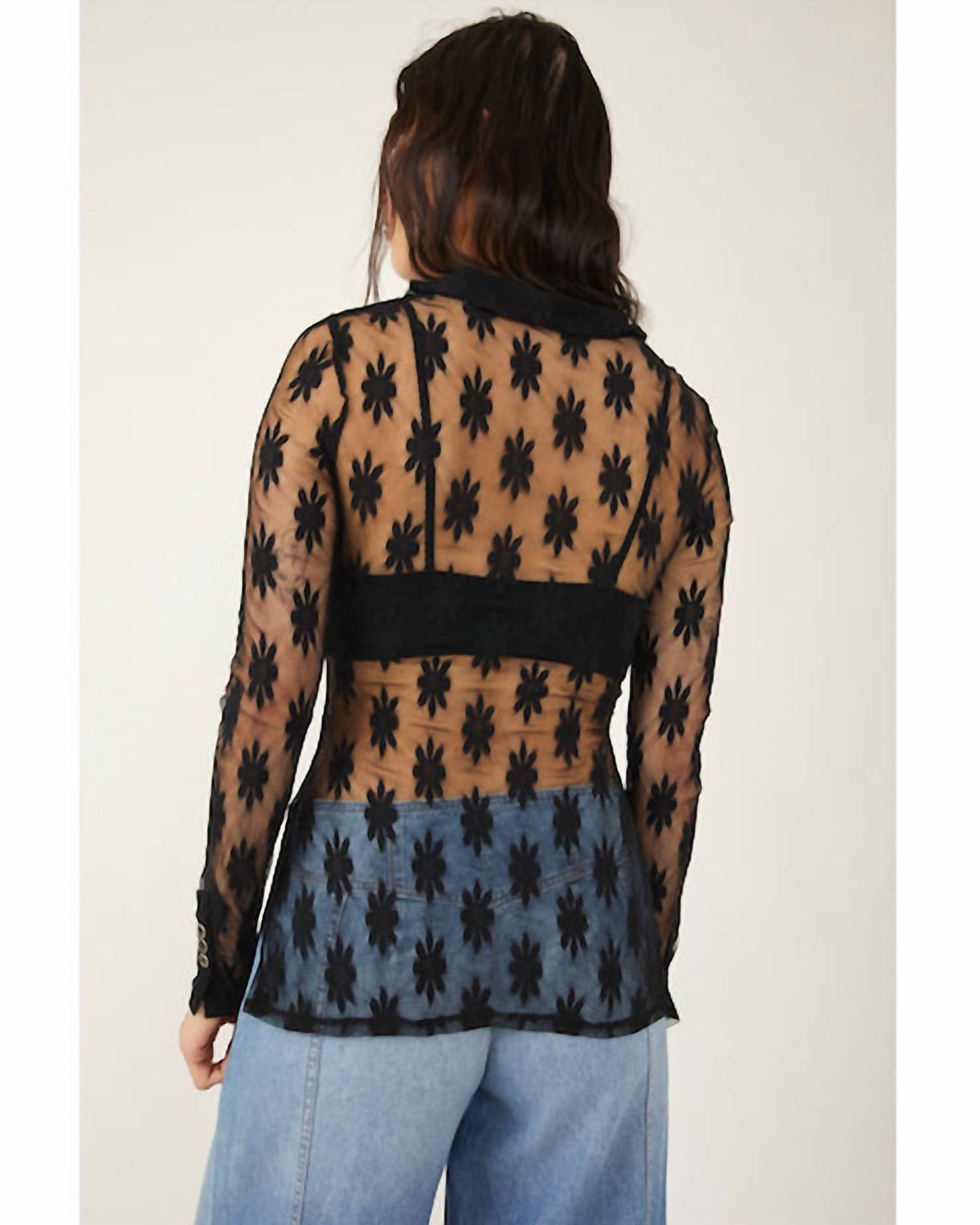 Free People - Flower Field Sheer Lace Blouse