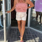 Buddylove - FANCY STRAPLESS FEATHER CROP TOP
