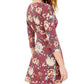 Be Bop Womens Floral Metallic Fit & Flare Dress Pink S