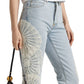 Frame - Crochet Vertical Crop Jeans
