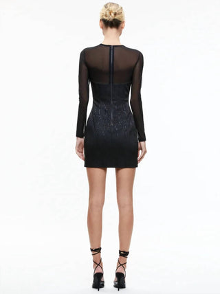 Alice + Olivia - Vestido curto de malha Takako com manga comprida