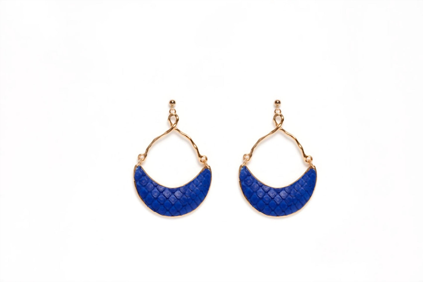 Avenue Chic - Women's Half Moon Python Earrings