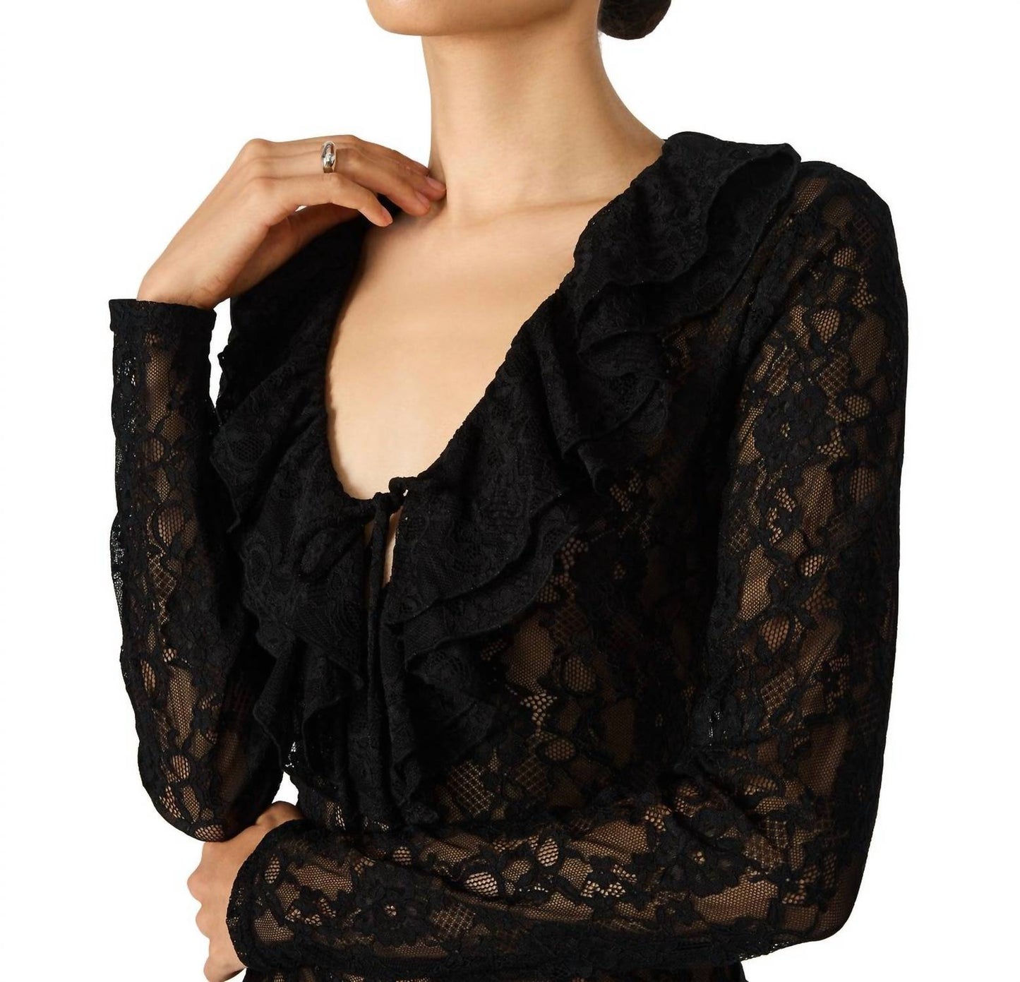 Steve Madden - Elvie Lace V Neck Top