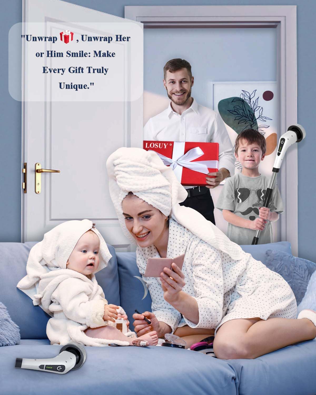 Escova de limpeza elétrica para chuveiro sem fio - Escova de limpeza elétrica para banheira de azulejo