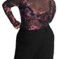 ELOQUII Women's Plus Size Printed Mesh Turtleneck Top - 18/20, Mineral Print