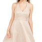 Teeze Me Juniors' Allover-Glitter Fit & Flare Dress (3/4, Gold Silver)